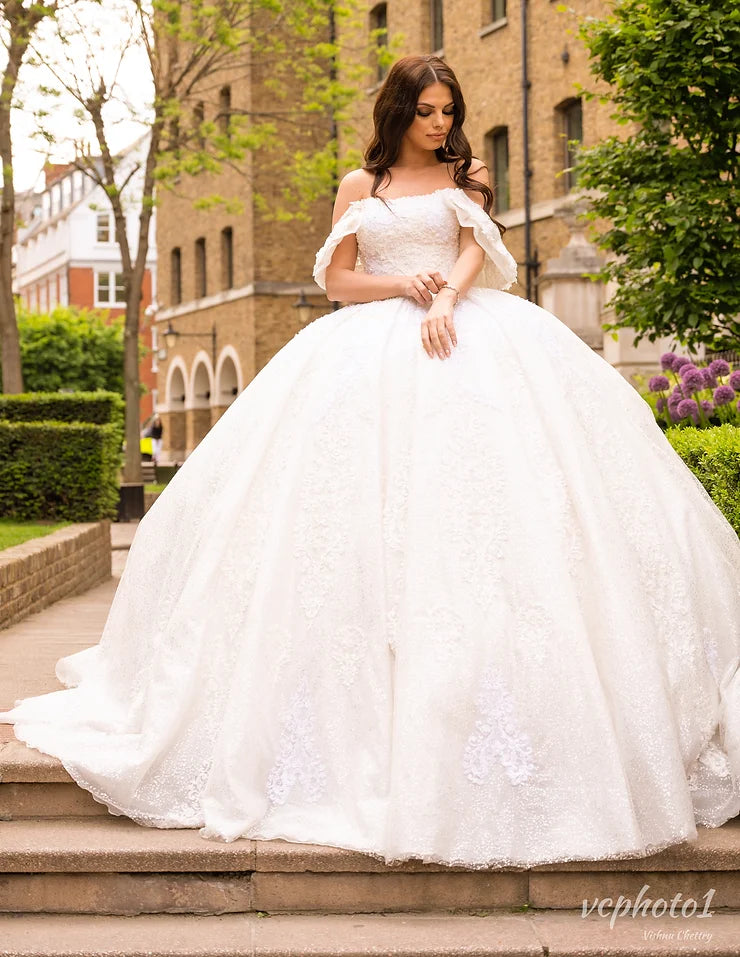 designer victorian wedding dresses Victorian Wedding Dresses with Bow Long Puff Sleeve High Neck A Line Bridal Gown