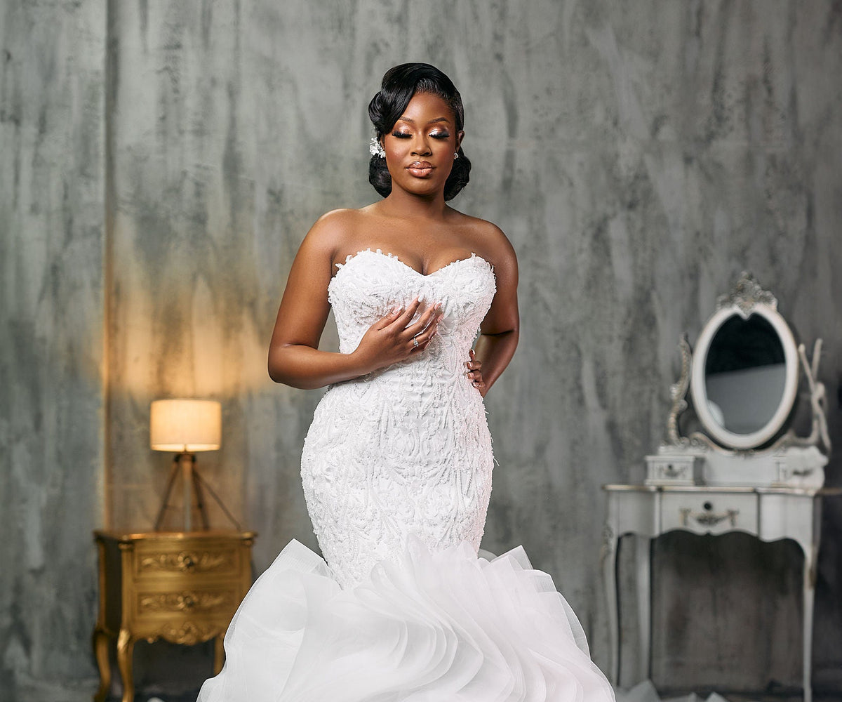 Mermaid and fitted wedding dresses from La Sirena and The Madelina Bride in London